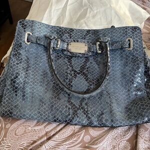 Michael Kors leather tote in a beautiful blue